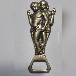 Vintage Brass Gemini Twins  Bottle Opener